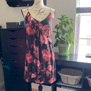 Honey Belle Black and Red Floral Dress